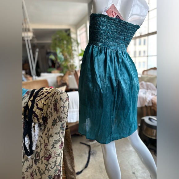 Pull up Dress and skirt in one. Pool easy wear Bikini cover turquoise color mix - Picture 3 of 6